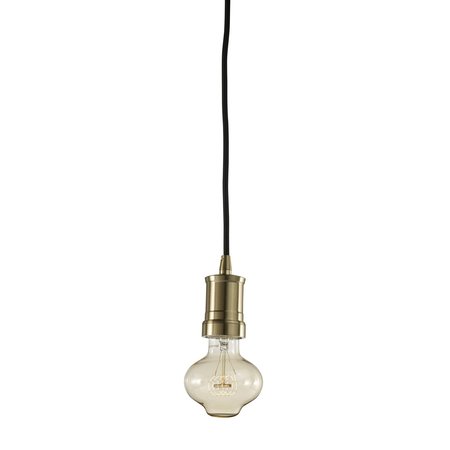 BULBRITE 1-Light Warm Gold Contem Pendant Socket and Canopy Incandescent 40W BT27 Nostalgic Loop Light Bulb 810102